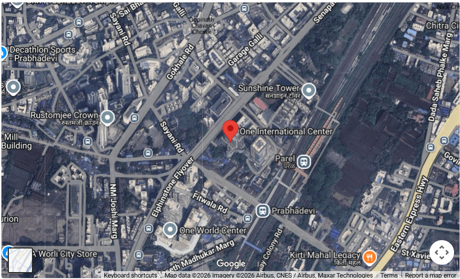 Map showing One International Centre, Mumbai